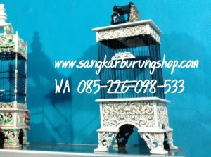 Sangkar Pleci Ukiran Jepara Warna Putih