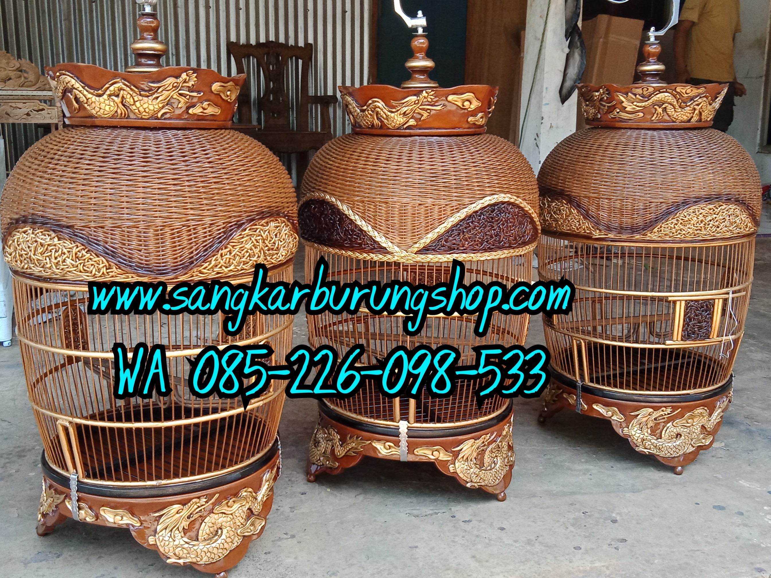 Sangkar Perkutut Rotan Ukir Jepara