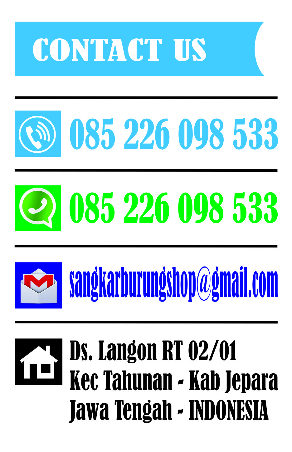 Kontak Sangkar Burung Shop