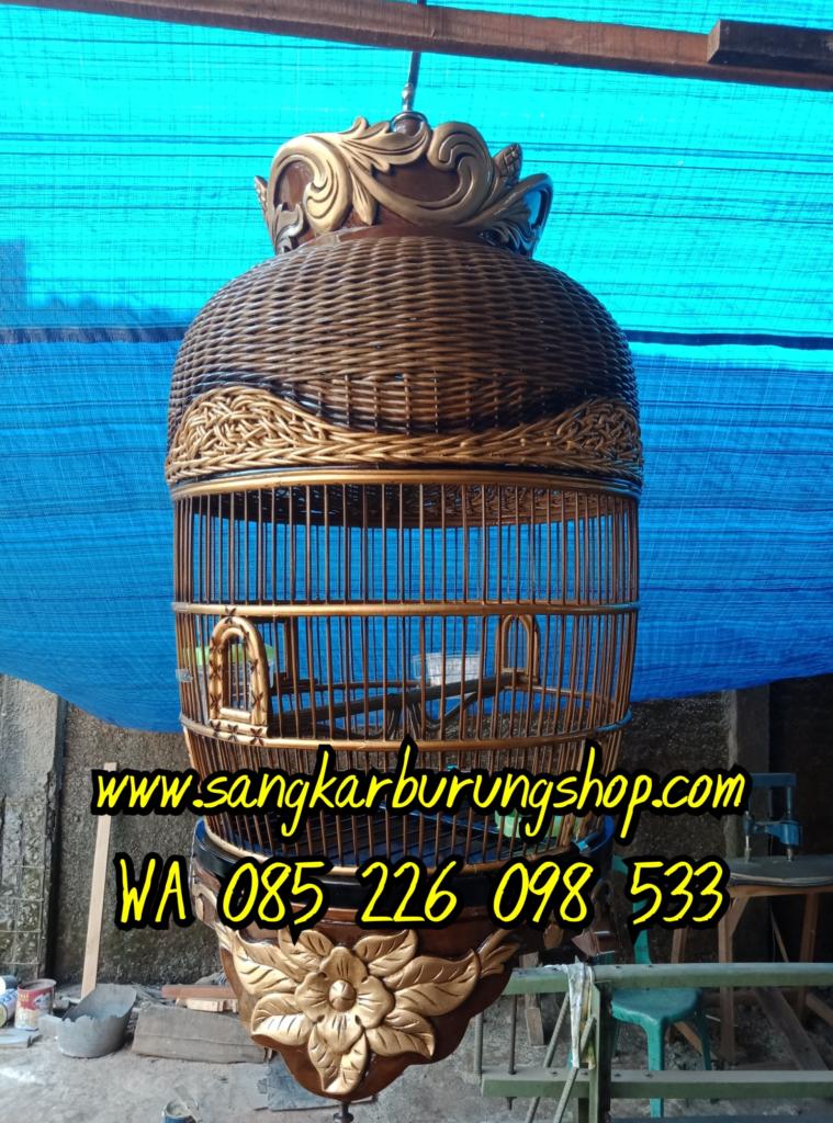 jual Sangkar Perkutut Rotan kombinasi Kayu