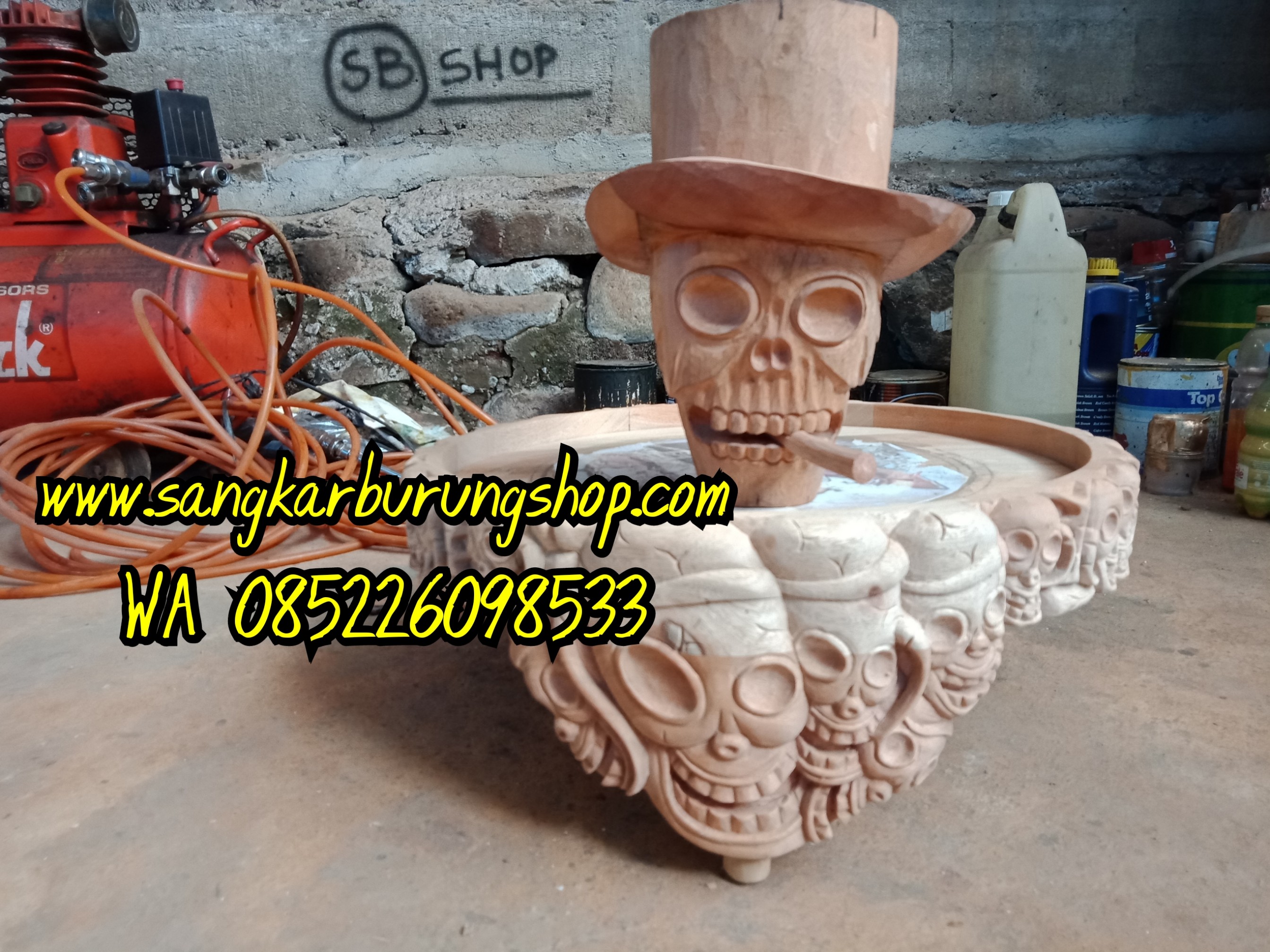 Tebok Love Bird Ukir Tengkorak