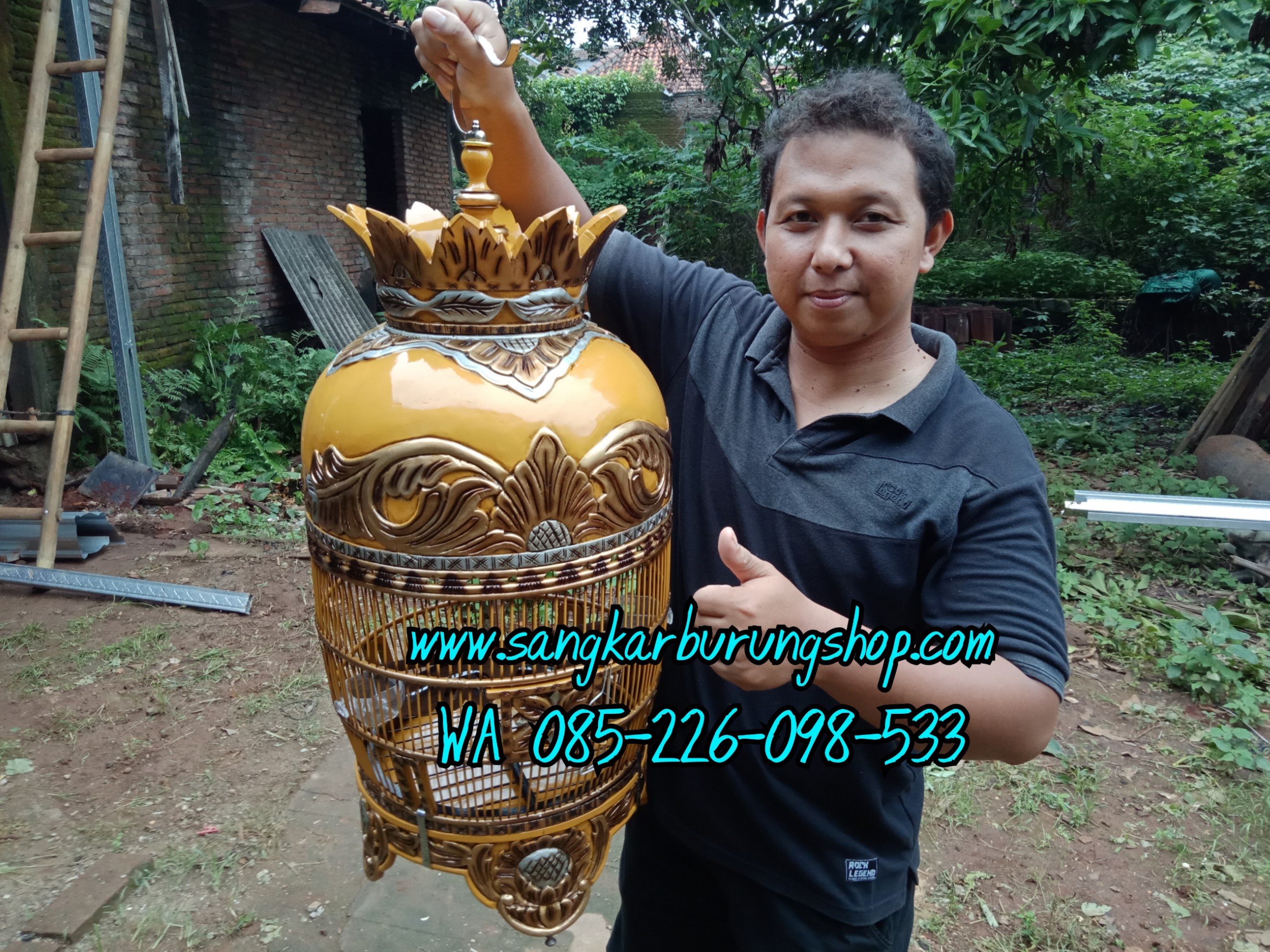 Sangkar Perkutut Ukir Kayu Jati Jepara