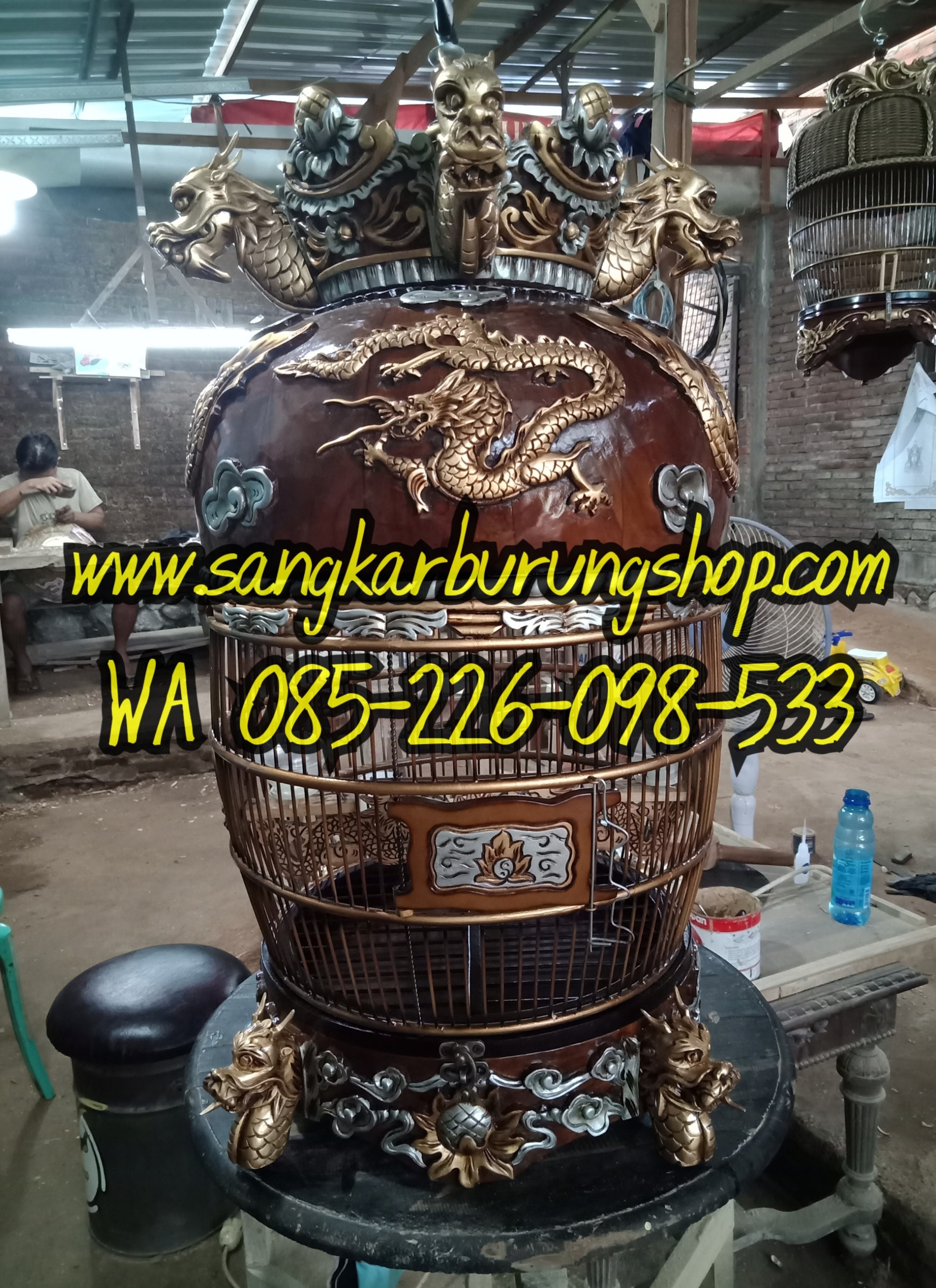 Jual Sangkar Perkutut Mahkota Super Ukir Naga
