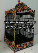 Sangkar Ukir Bunga Mawar Cungkok