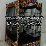 Sangkar Ukir Bunga Mawar Cungkok