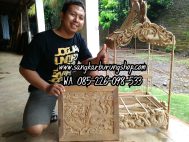 Sangkar Kotak Ukir Naga