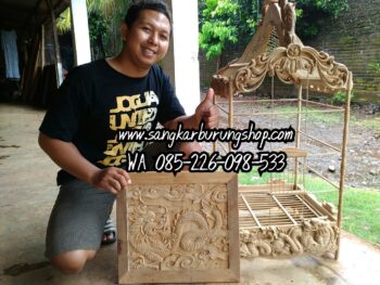 Sangkar Kotak Ukir Naga