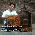 Sangkar Kacer Ukir Naga 3D
