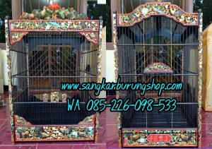 Sangkar Burung Ukir Relief Ayam