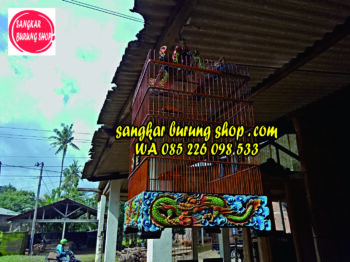 Sangkar Ukir Naga Oval Tanpa Tiang